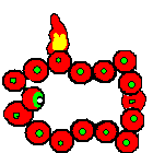 All his yellow bulbs turn red, and his horn gets very hot. Don't touch his body, it is hot!