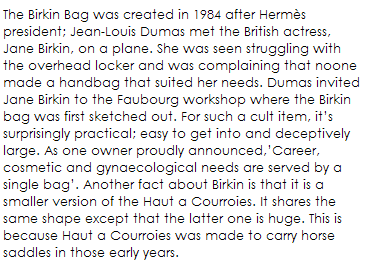 Fact about Birkin Bag