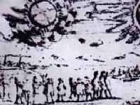 November 4, 1697,Hamburg, Germany  UFO Sighting depicted in this artwork Objects were described as being "two glowing wheels".