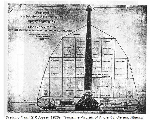 Drawing by GR Joyser - "Vimana Aircraft of ancient India and Atlantis"