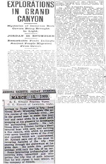 Newspaper Clippings Arizona Gazette claiming Egyptian ruins in the Grand Canyon