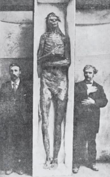 Giant mummified Woman and Child, known as the Martindale Mummies