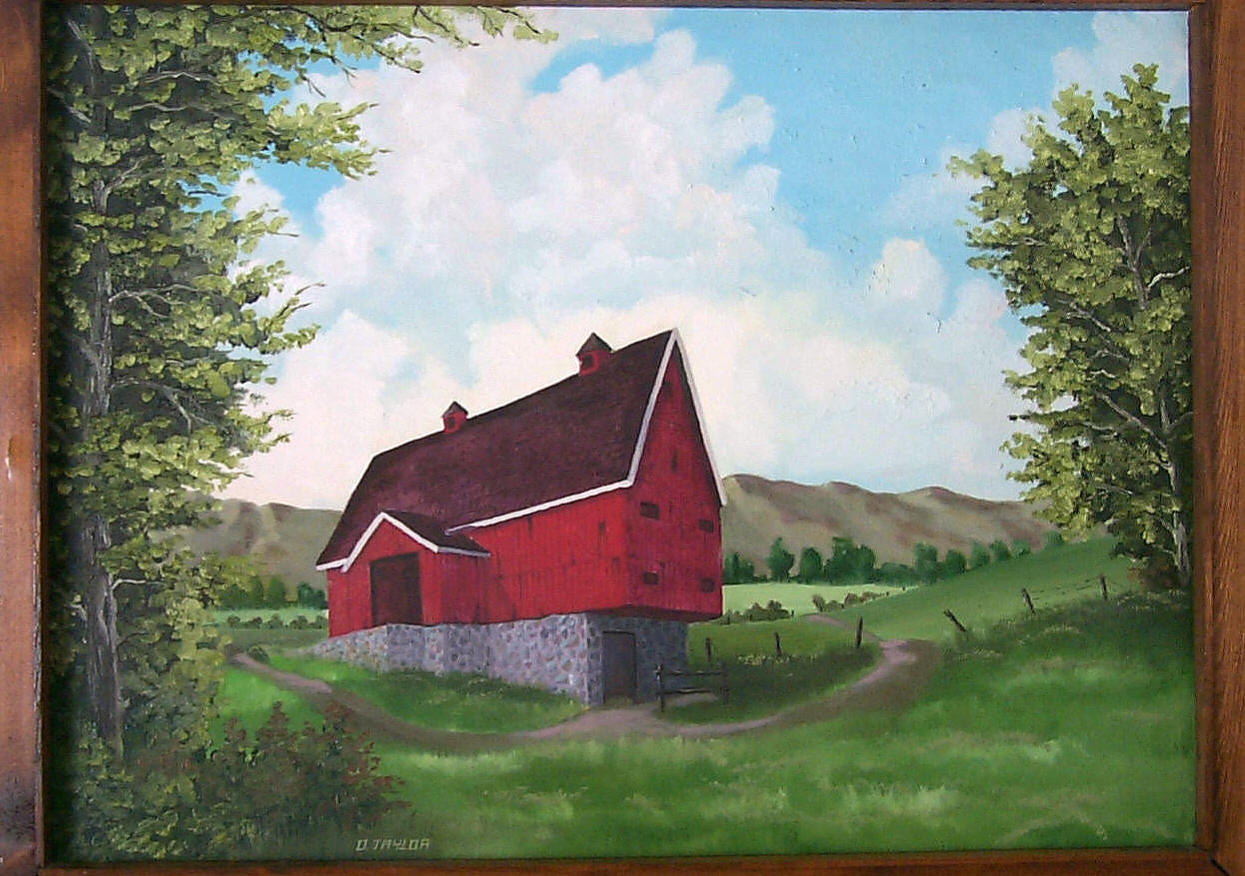 Barn in oil