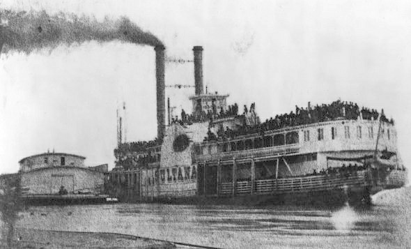 The steamship Sultana on its last trip. April 1865. 