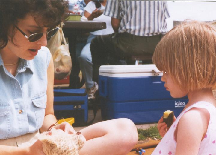 Debora and Paige working on Scone in the park
