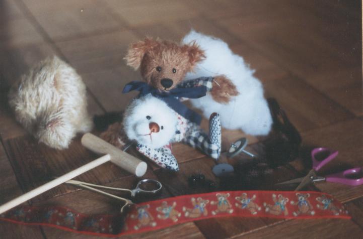 Max with bear-making supplies