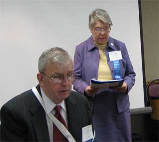 Barbara Sue Herman presenting Governor's Proclamation.