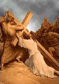 Jesus carries cross by Gustave Diore
