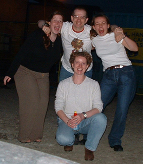 Suzanne, me, Lindsey and Dawn in a Glasgow car-park