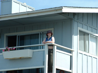 Suzanne on the balcony