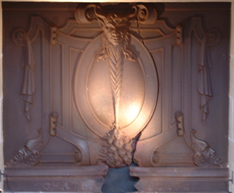A fireplace from the castle
