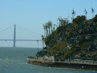 The green part of the island, and the Golden Gate