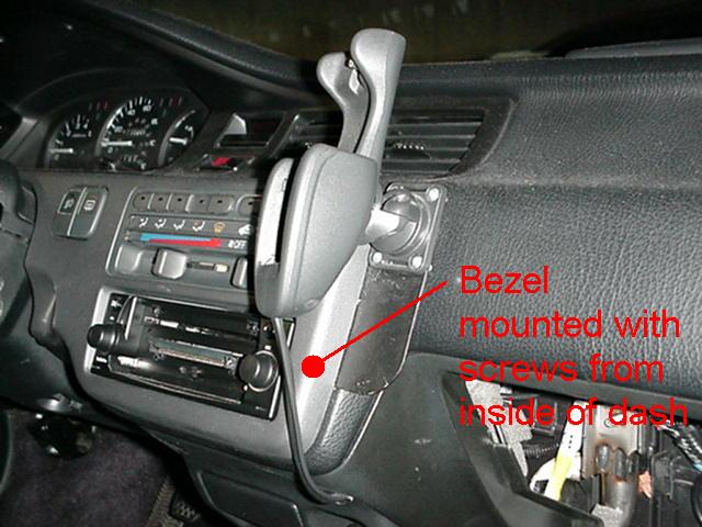 Photo: Bracket sticking out from under bezel, Honda Civic (92 93 94 95)