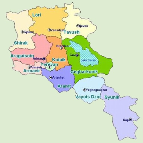 Map of Armenia