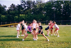 Working in our stunt groups on timing and basic formations. 