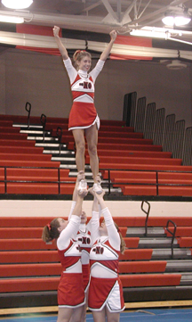 Here's the All Girl 4 cupie just before the bases turn out and hold her with one hand each! COOL!