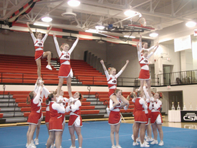 Our ending pyramid, yeah we got a little off center in our placement but it all stuck solid!
