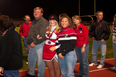 Chelsie and family before the game being introduced as a&nbsp; member of the homecoming court. 