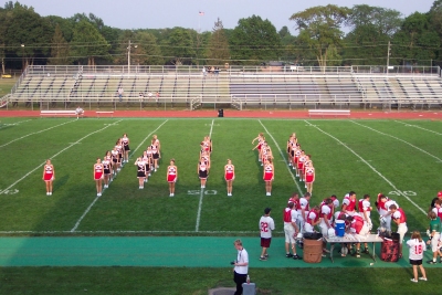 The beginning formation to our kick off routine.