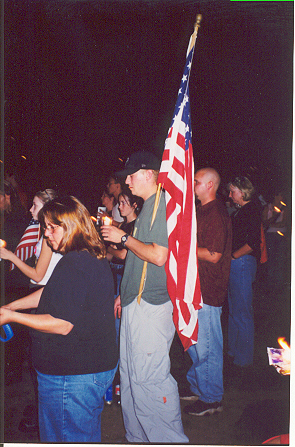 One of millions of services remembering 9/11 just days after the attacks
