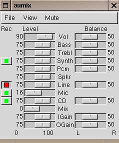 aumix with GTK interface