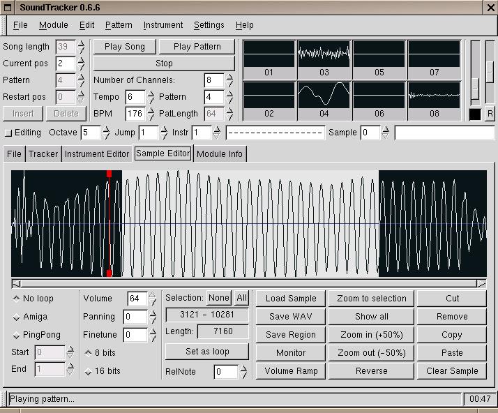 The SoundTracker sample editor