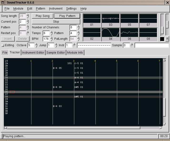 Soundtracker Sequencer Window