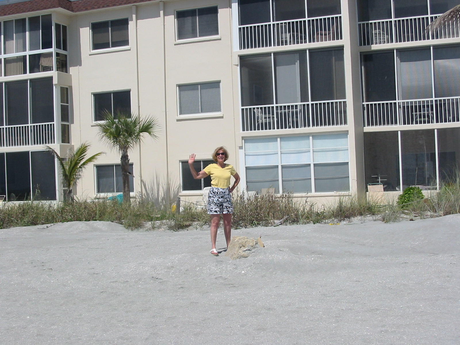 Here I am on the beach in front of my condo