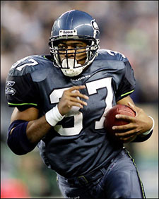 Photo of Shawn Alexander.  NFL's Most Valuable Player. Photo courtesy of CNN.