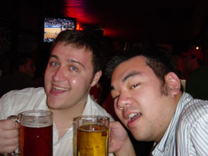 Photo of Adam Grupp and Nick Peyton at the Sand Bar in "Coconut Grove" in Miami, Florida.  Photo courtesy of Nick Peyton.