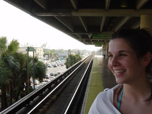 Photo of Frannie Stubbs at the Metro Station in South Miami, Florida.  Photo taken by Nick Peyton.