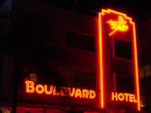 Photo of the Boulevard Hotel in South Beach, Florida.  Photo taken by Nick Peyton.