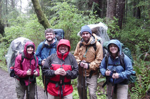 Photo of all of us at the trailhead. Photo taken on April 27, 2007 at Cape Alava, WA.
