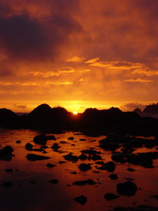 Photo of the the best sunset I have ever seen.  Photo taken on April 27, 2007 at Cape Alava, WA.