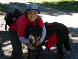 Photo of Kelli and Eiger before our hike on July 9, 2006.  Photo by Nick Peyton.