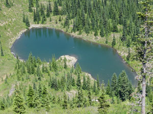 Photo of either Lost Lake or Lake George.  Taken from the top of Noble Knob on July 9, 2006.  Photo by Nick Peyton.