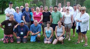 A group photo of the volunteers and the staff, after the rafting trip.  Photo taken on July 8, 2007.