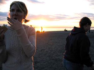 Photo of Dani and Katie. The photo was taken on April 25, 2005 at Golden Gardens Park, in Seattle, WA. Photo courtesy of Katie Briggs.