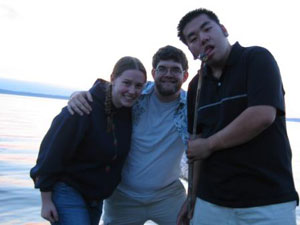 Photo of Katie, Paul and I. The photo was taken on April 25, 2005 at Golden Gardens Park, in Seattle, WA. Photo courtesy of Katie Briggs.