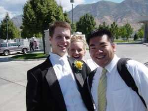 Photo of me and Brian on August 20, 2005 at the Mount Timpanogos Temple in American Fork, UT. Photo courtesy of Nick Peyton.