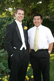 Photo of Brian and I on August 20, 2005 at Traci's house in American Fork, UT.  Photo courtesy of Brian Brown.