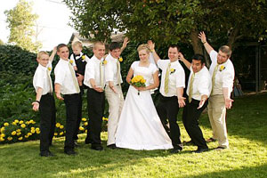 Photo of Traci and her brothers and Brian and his brothers and myself on August 20, 2005 in American Fork, UT.  Photo courtesy of Brian Brown.
