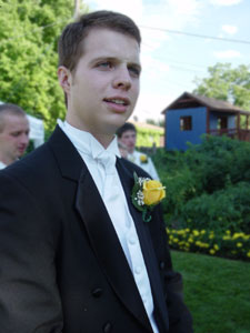 Photo of Brian at the reception on August 20, 2005 at Traci's house in Orem, UT. Photo by Nick Peyton.