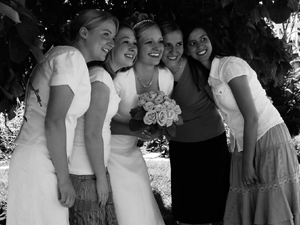 Photo of Traci and her girlfriends on August 20, 2005 at the Mount Timpanogos Temple in American Fork, UT. Photo by Nick Peyton.