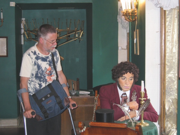 With Puskin in Kultoernaya kafe in Saint-Petersburg 