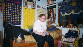 Me in my room - my C.O.T.Y trophy is on the windowledge if you look closely!!