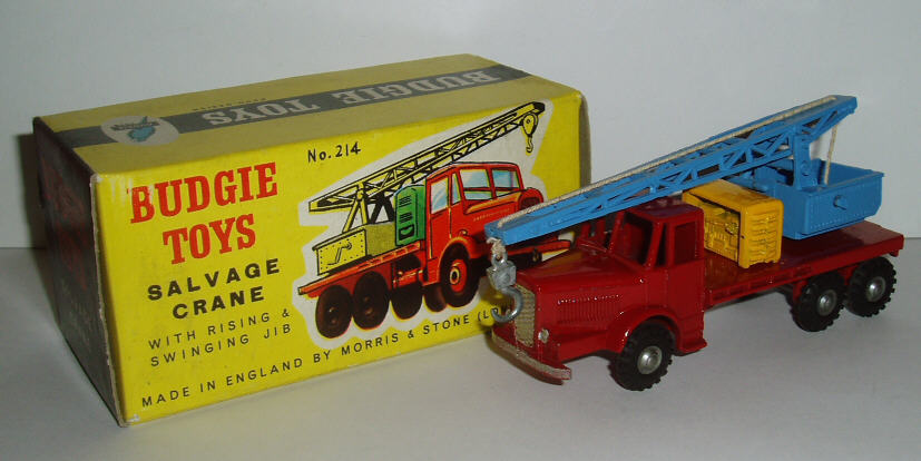 Rarity 2. 214 Thorneycroft Mobile Crane. 1959-63. This is the second version model with a ratchet added to the pulley handle, an additional handle support and silver wheel hubs.