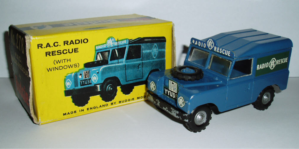 Rarity 4. Budgie 278 RAC Landrover 1962-64. Very hard to find and highly desirable