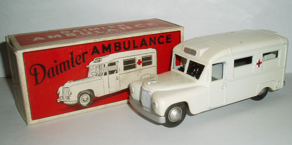 Rarity 4. Morestone Daimler Ambulance 1956. Very hard to find with its box. This is the white version (there is also a cream model). 