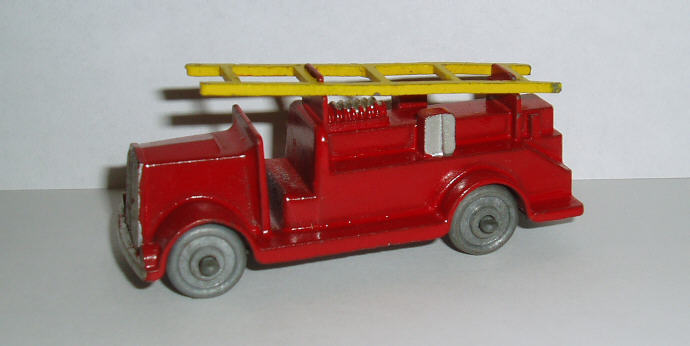 Rarity 5. Morestone Fire Escape (Small) 1950. This model was never sold officially to the public because of a factory fire which destroyed the dies. It was believed only one complete model existed (owned by the company proprietor). Some models did survive, and this is one of them. It is missing its ladder and ladder wheel (this ladder is a replica), but the body is intact. Supremely rare.